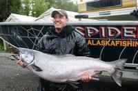 Dreams of Salmon Fishing in Alaska came true for this fisherman with a fishing package on the Kenai River from Alaska Fishing and Lodging in Soldotna AK.